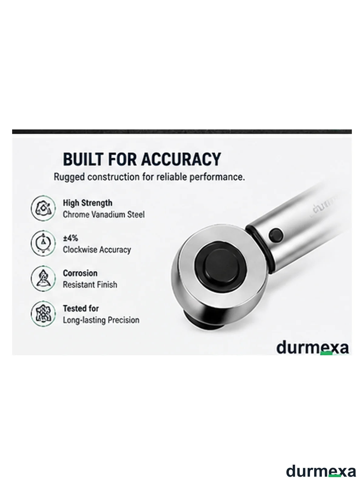 DURMEXA torque wrench accuracy and construction details