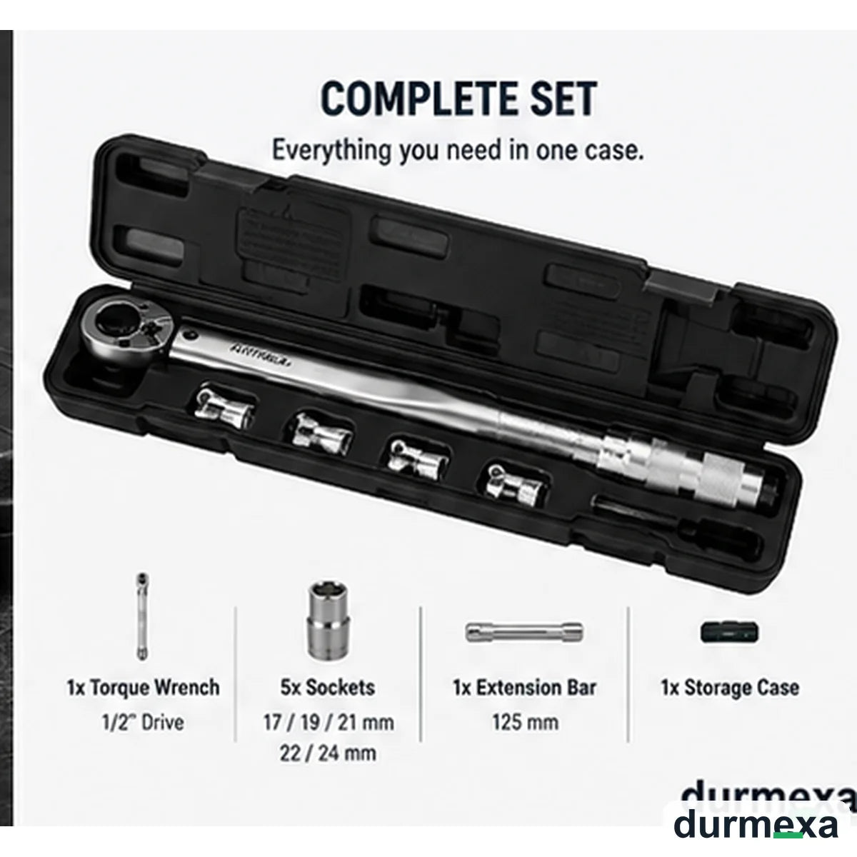 DURMEXA torque wrench complete set and storage case